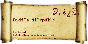 Diós Árpád névjegykártya
