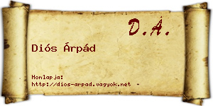 Diós Árpád névjegykártya