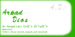 arpad dios business card